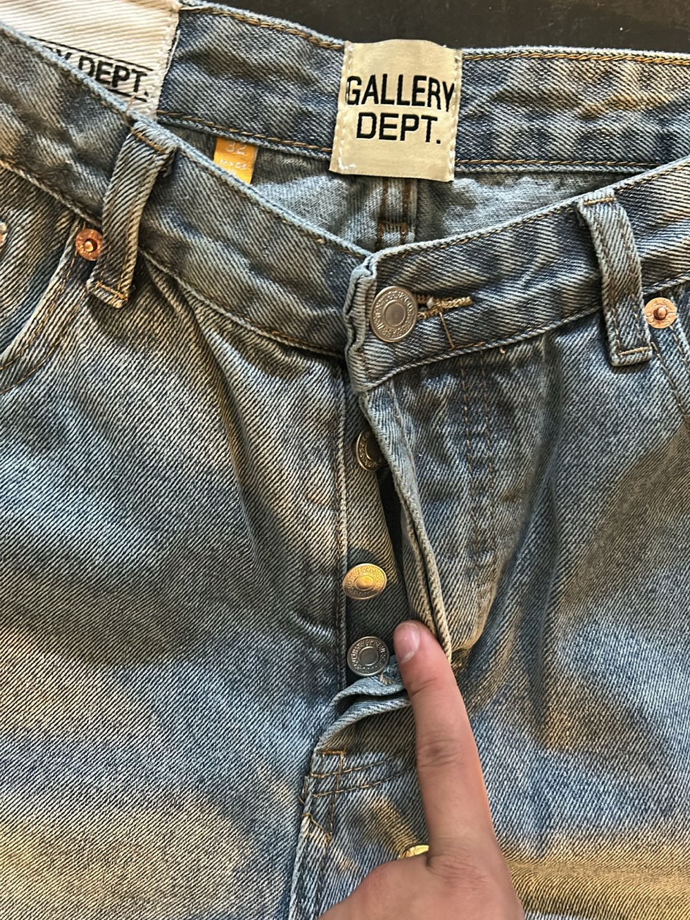 Gallery Debt X Chrome Hearts Flared Washed Jeans - Picture 6 of 7